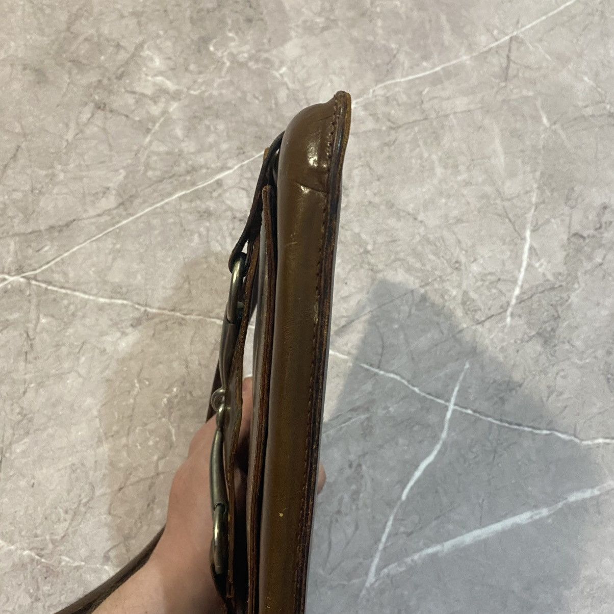 Gucci × Vintage RARE ! VINTAGE GUCCI LEATHER CROSSBODY BAGS 70s Size ONE SIZE - 7 Thumbnail