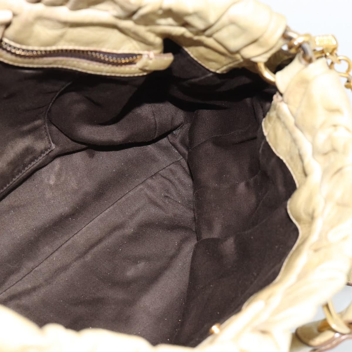 Miu Miu Borsa a mano Miu Miu Matelassé in pelle 2 vie beige oro Size ONE SIZE - 22 Thumbnail