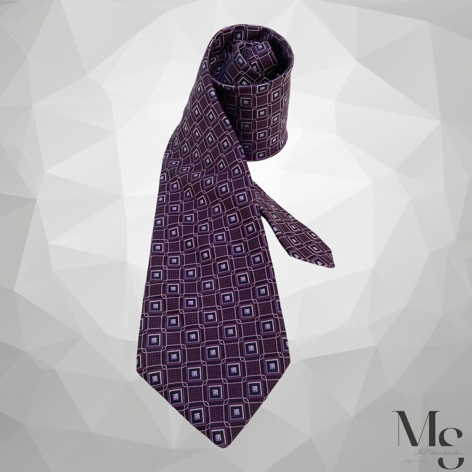 Other JOHN W. NORDSTROM Purple Geometric Silk Tie Made In USA : Size ONE SIZE - 1 Thumbnail