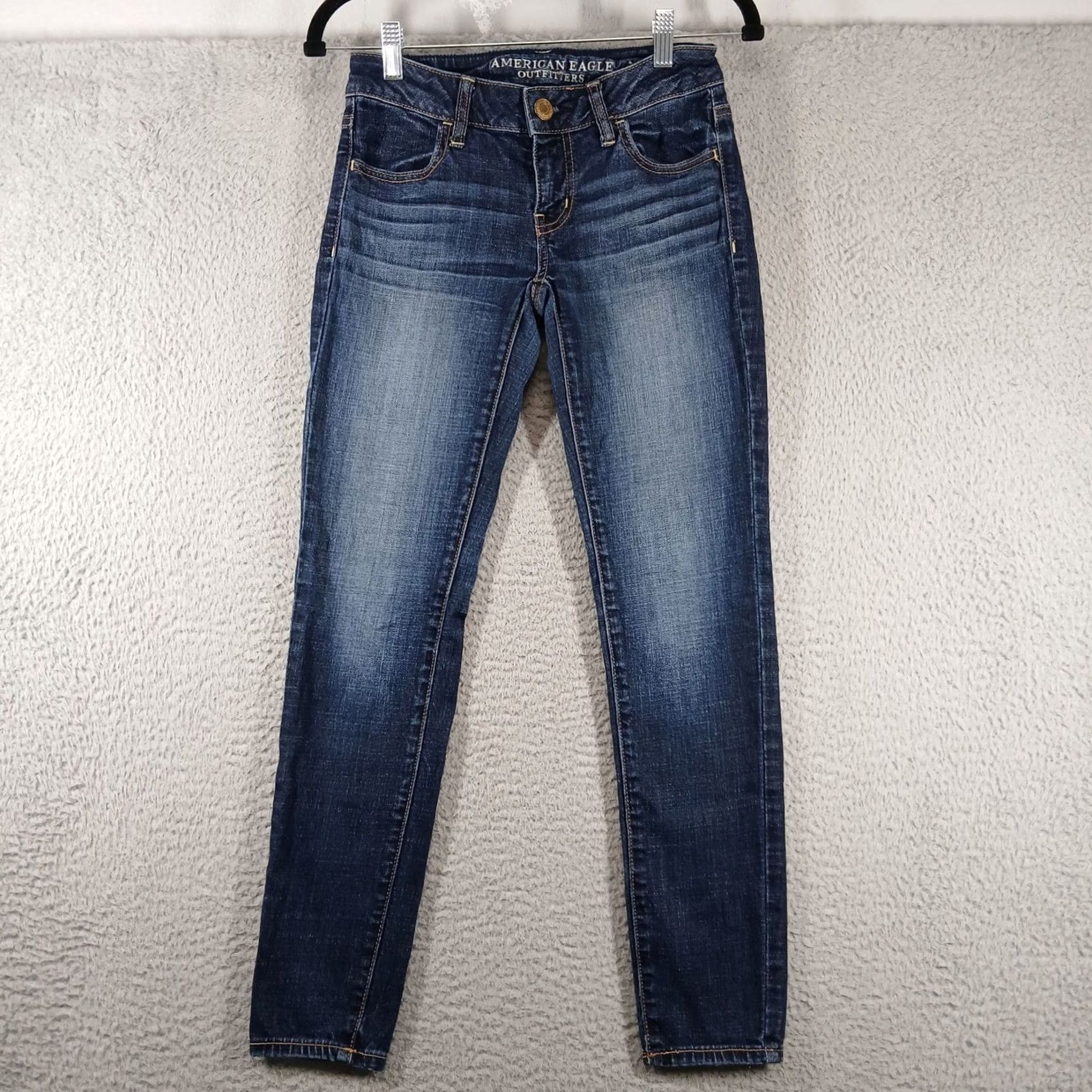 American Eagle Outfitters American Eagle Jegging Super Stretch Skinny Denim Size 0 Short Dark Wash Size 25" / US 0 / IT 36 - 2 Thumbnail