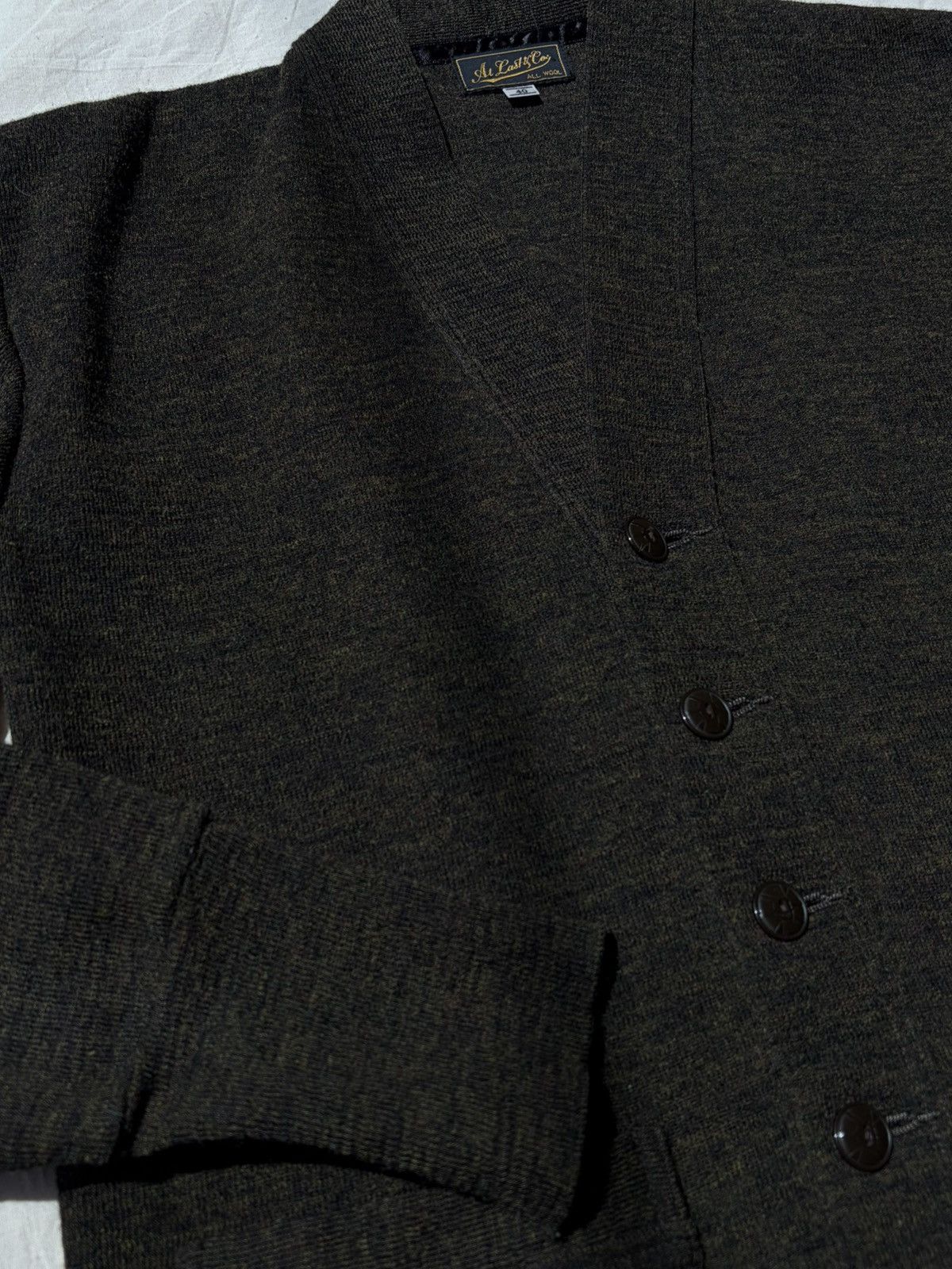 At Last & Co At last co Timeworn Olive Button Wool Work Cardigan Size US M / EU 48-50 / 2 - 2 Thumbnail