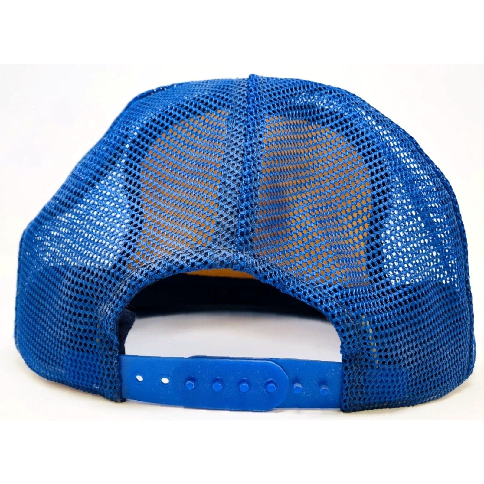Vintage VINTAGE Blue White Snapback Trucker Hat Cap Firefighter Fireman Bulldog Dog Men Adjustable Cap Size ONE SIZE - 5 Thumbnail
