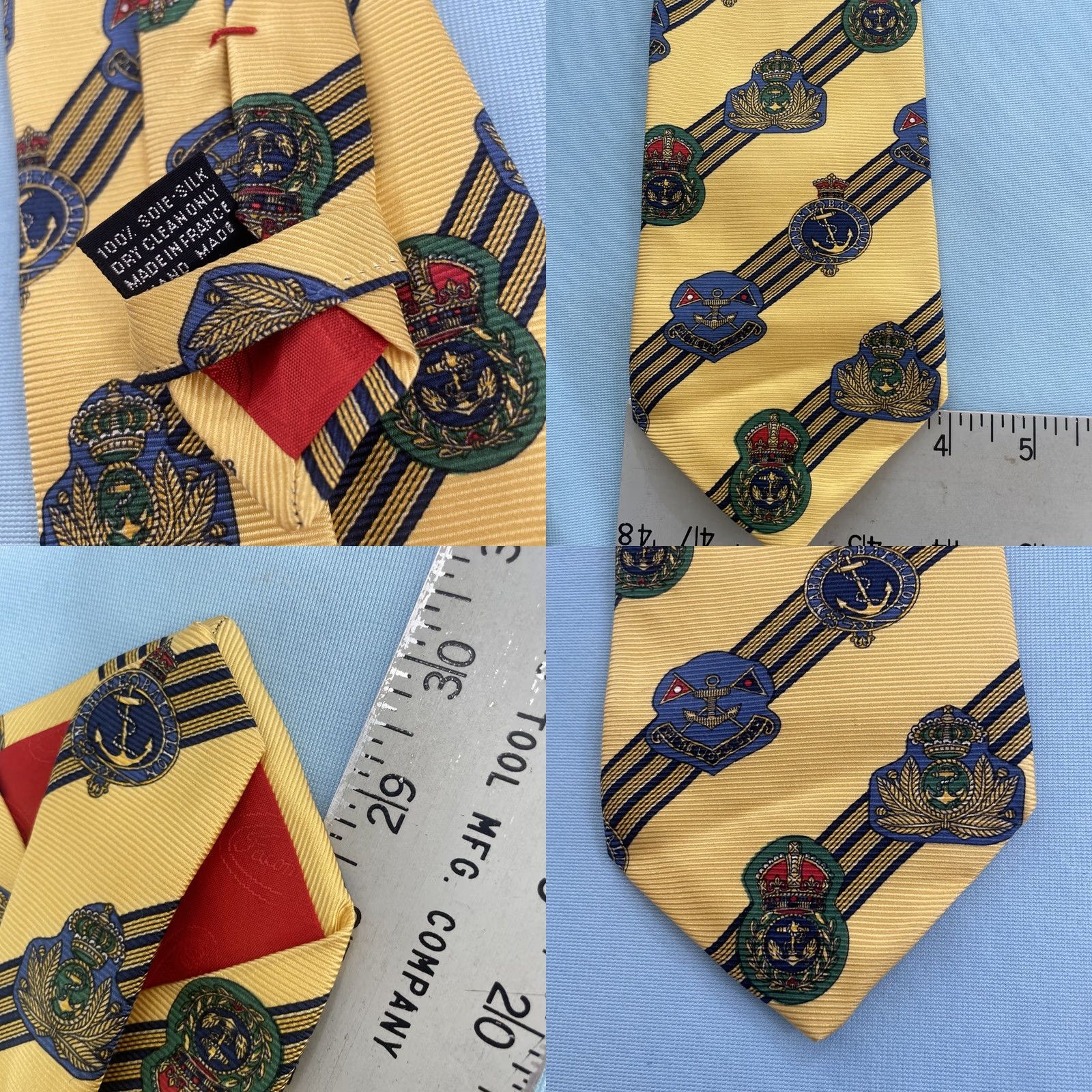 Faconnable VINTAGE Façonnable Silk Tie Yacht Nautical Crest France Yellow Blue Repp Tie 60" Neckwear Men Silk Woven Tie" Size ONE SIZE - 8 Thumbnail