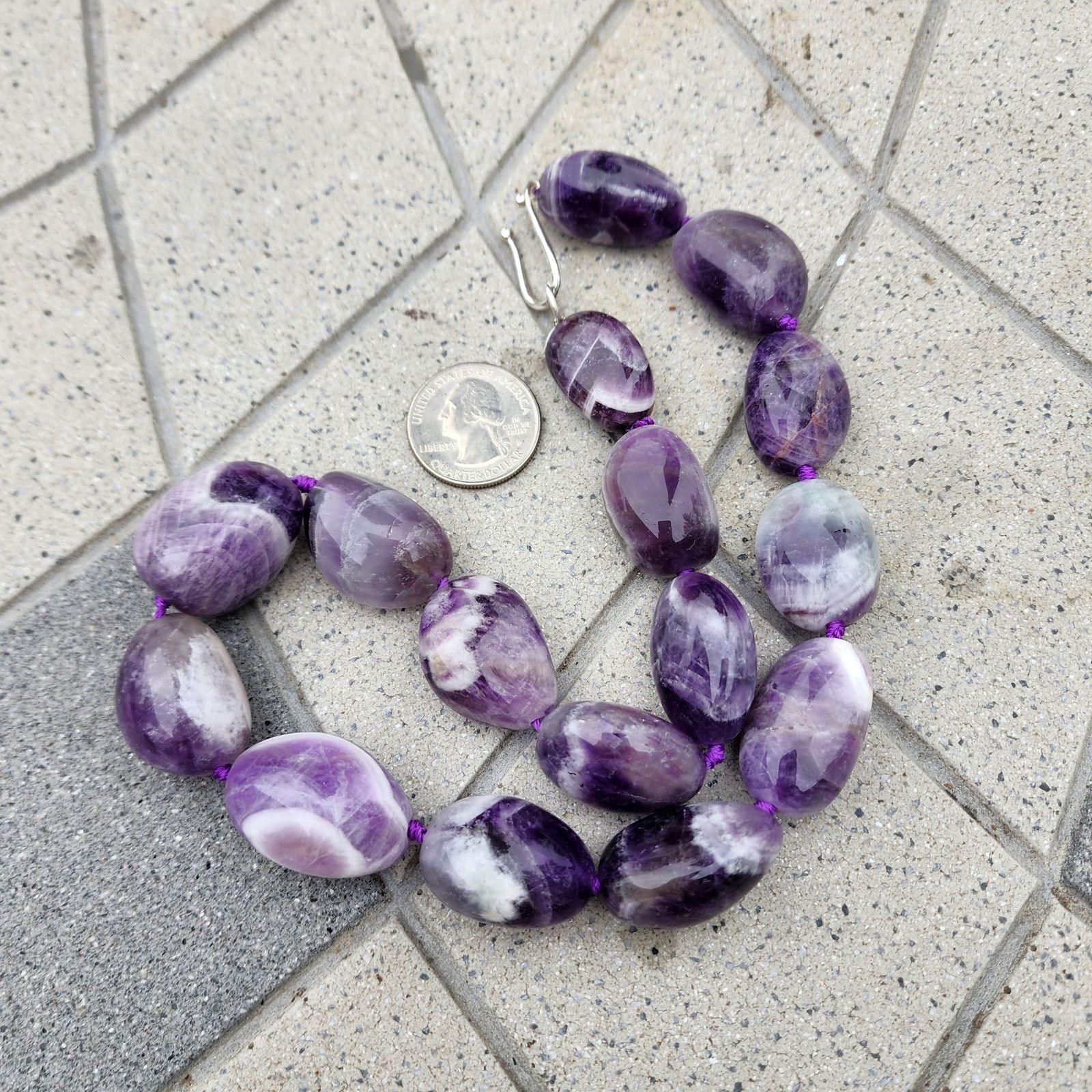 Designer MMA BMCo Sterling Silver Polished Chevron Amethyst Necklace Size ONE SIZE - 6 Thumbnail