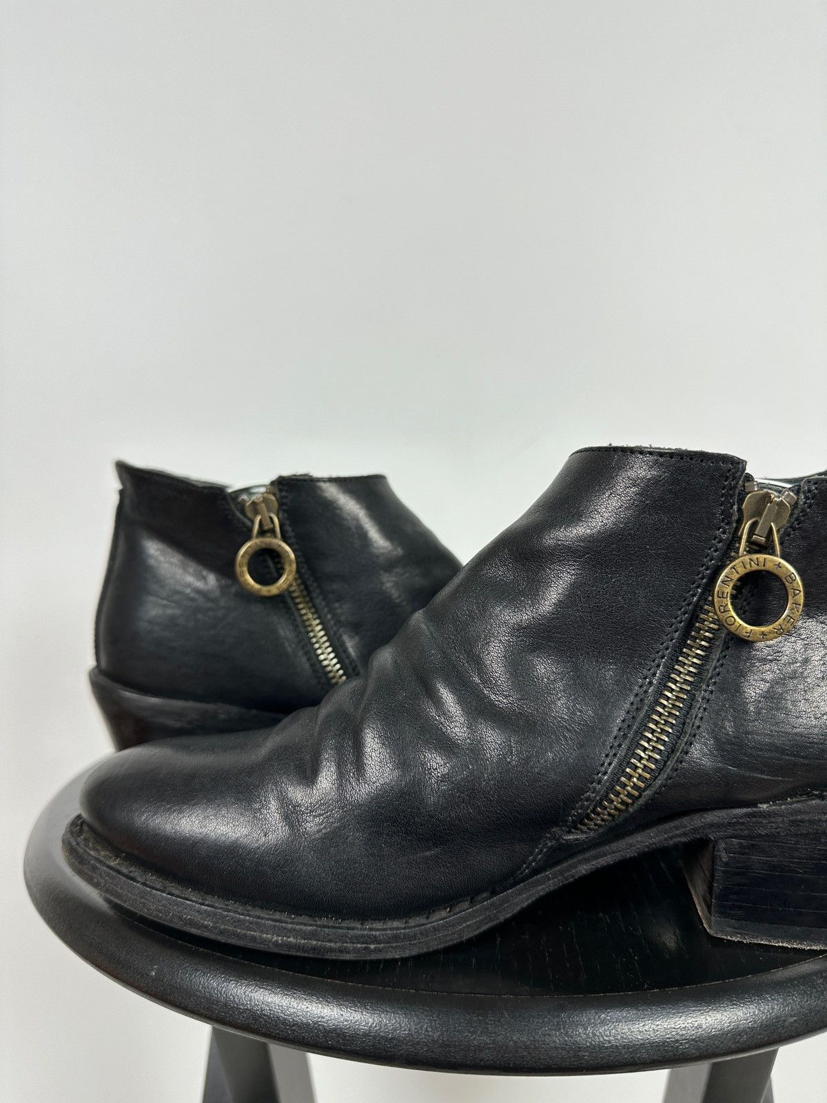 Fiorentini + Baker Fiorentini + Baker Black Leather Zip Ankle Boots Size US 8 / IT 38 - 19 Thumbnail