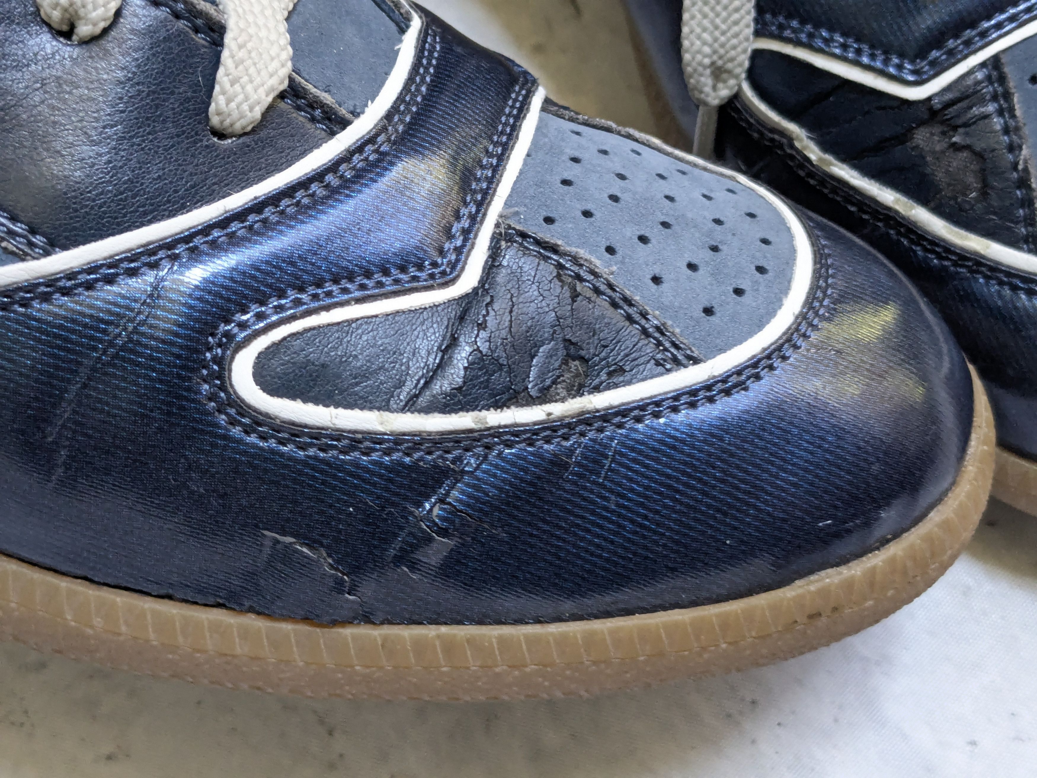 Maison Margiela Maison Margiela High Top Sneakers Blue 12 45 Leather Gum Size US 12 / EU 45 - 7 Thumbnail