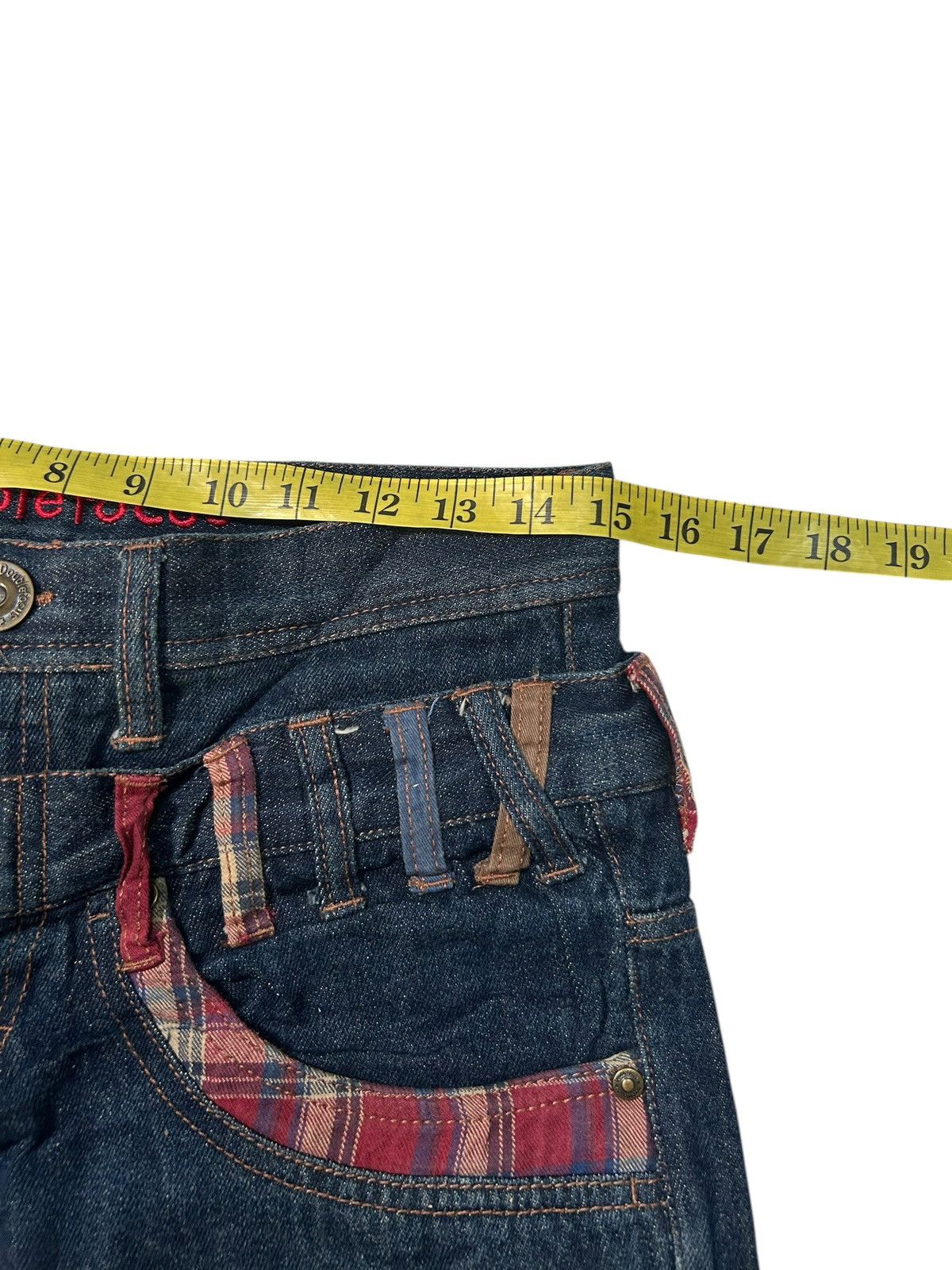 Japanese Brand × Kapital × Vintage Double Waist Doublefocus Japanese Punk Denim Jeans Size US 30 / EU 46 - 14 Thumbnail