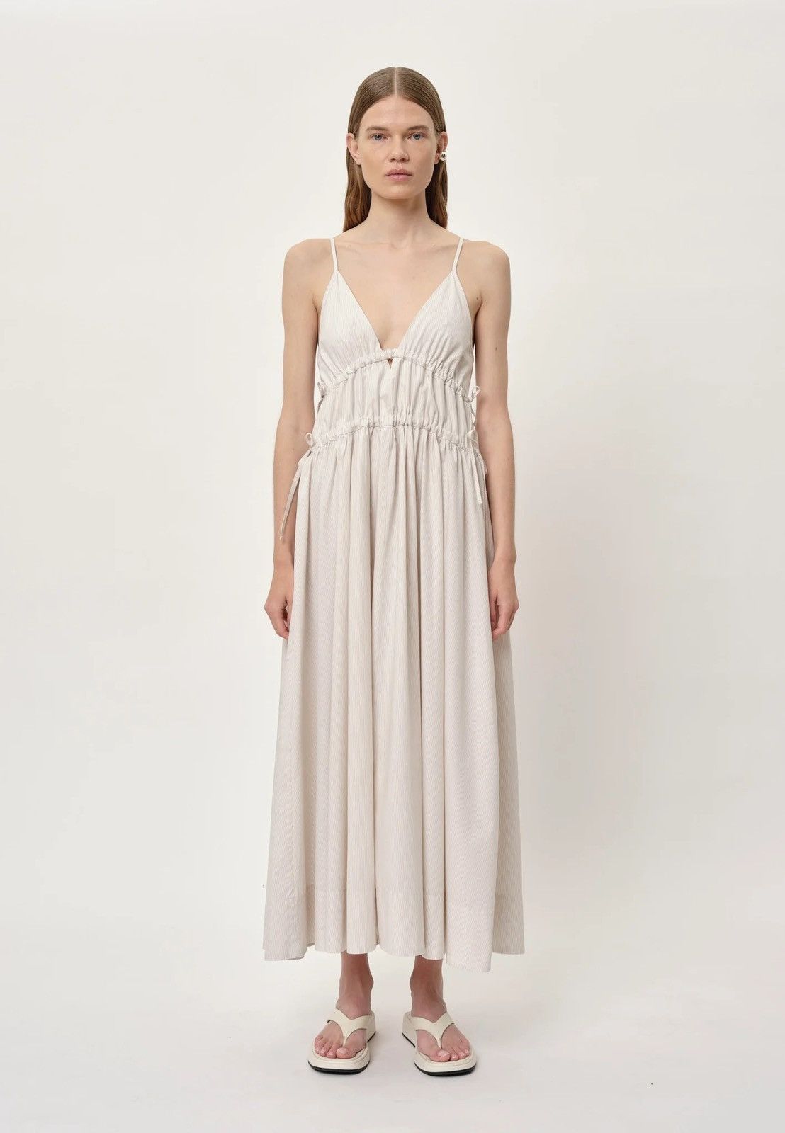 HERSKIND Pinstripe V-Neck Strap Dress Size M / US 6-8 / IT 42-44 - 1 Thumbnail