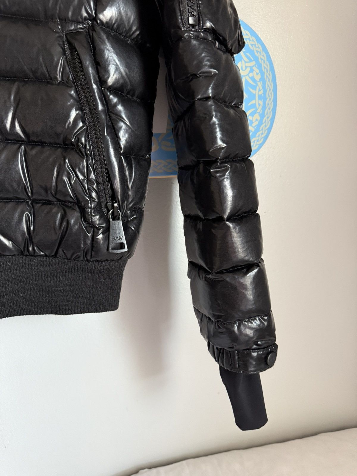 SAM. SAM New York Black Shiny Down Puffer Jacket Size XS / US 0-2 / IT 36-38 - 2 Thumbnail