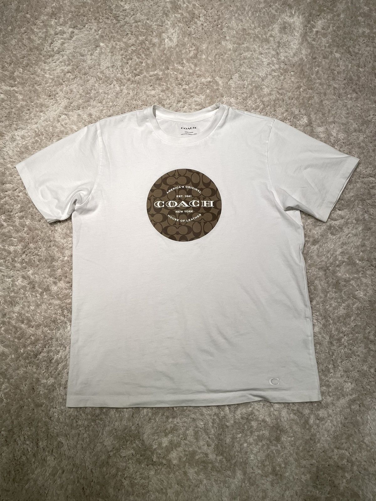 🔥 COACH Signature Short Sleeve Logo Tee US M