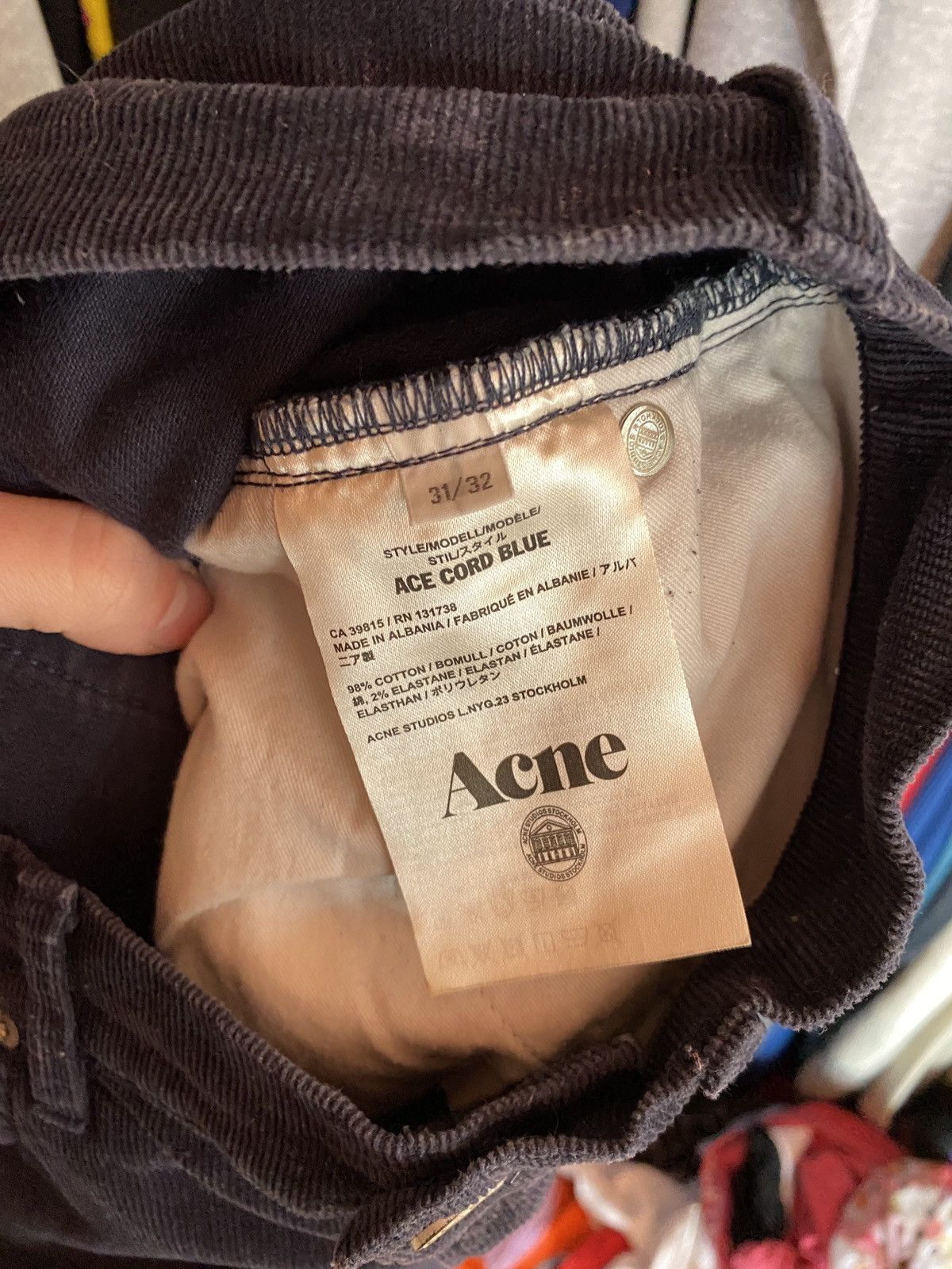 Acne Studios VINTAGE ACNE STUDIOS ACE CORD BLUE CORDUROY PANTS Size US 31 - 5 Thumbnail