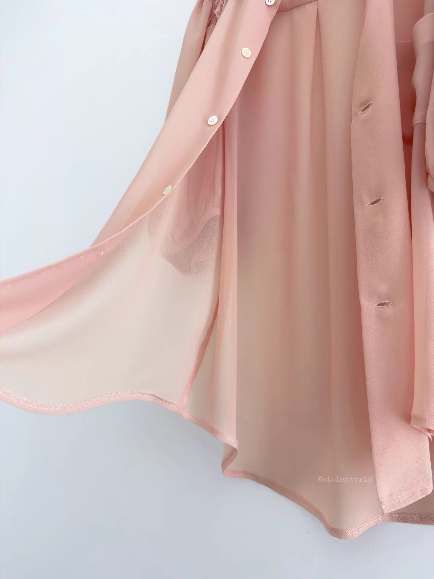 Comme des Garcons CDG comcom light pink chiffon pleated puff-sleeve shirt Size S / US 4 / IT 40 - 7 Thumbnail