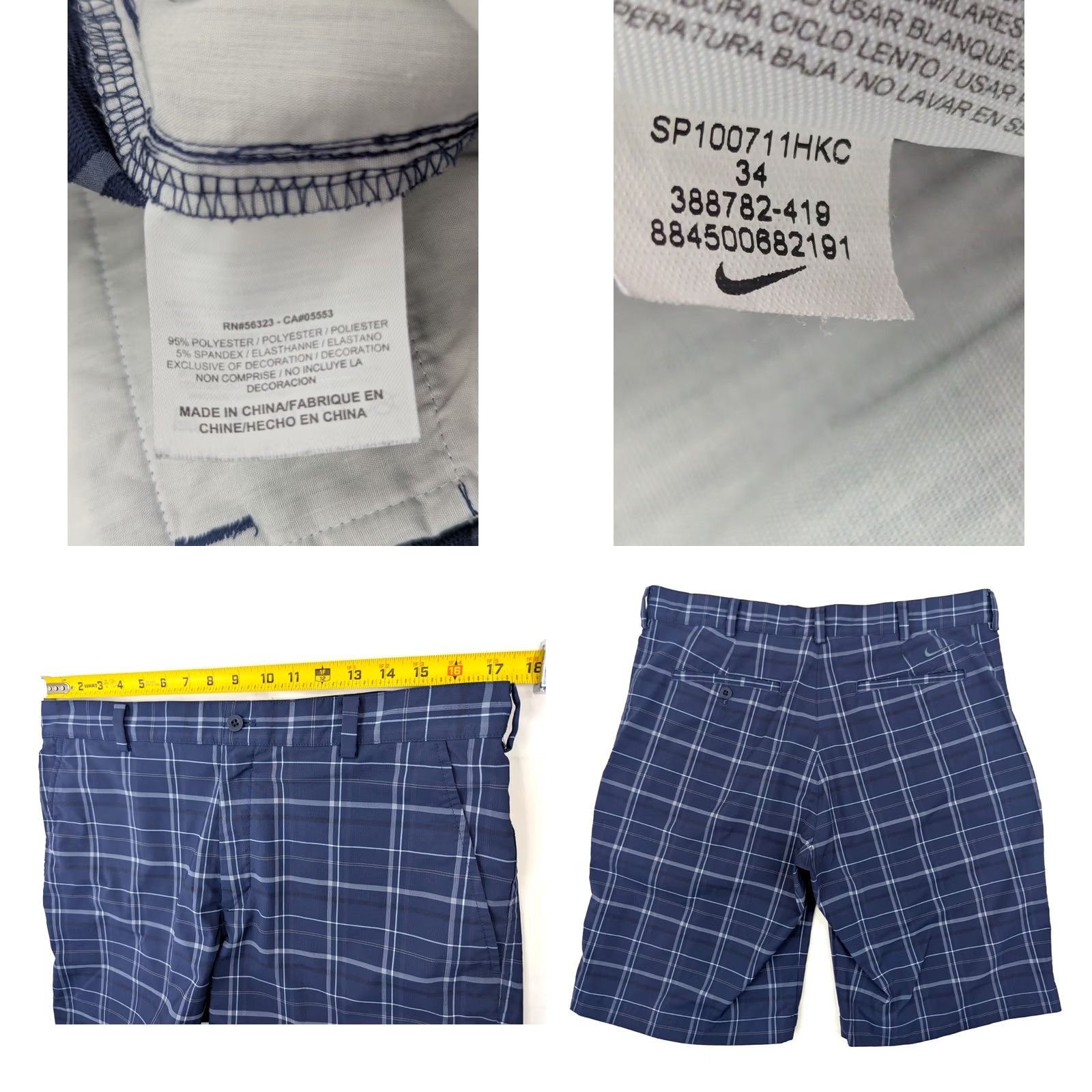Nike Nike Golf Dri-Fit Blue Plaid Shorts Men M Bermuda Preppy 388782-419) Size US 31 - 8 Thumbnail