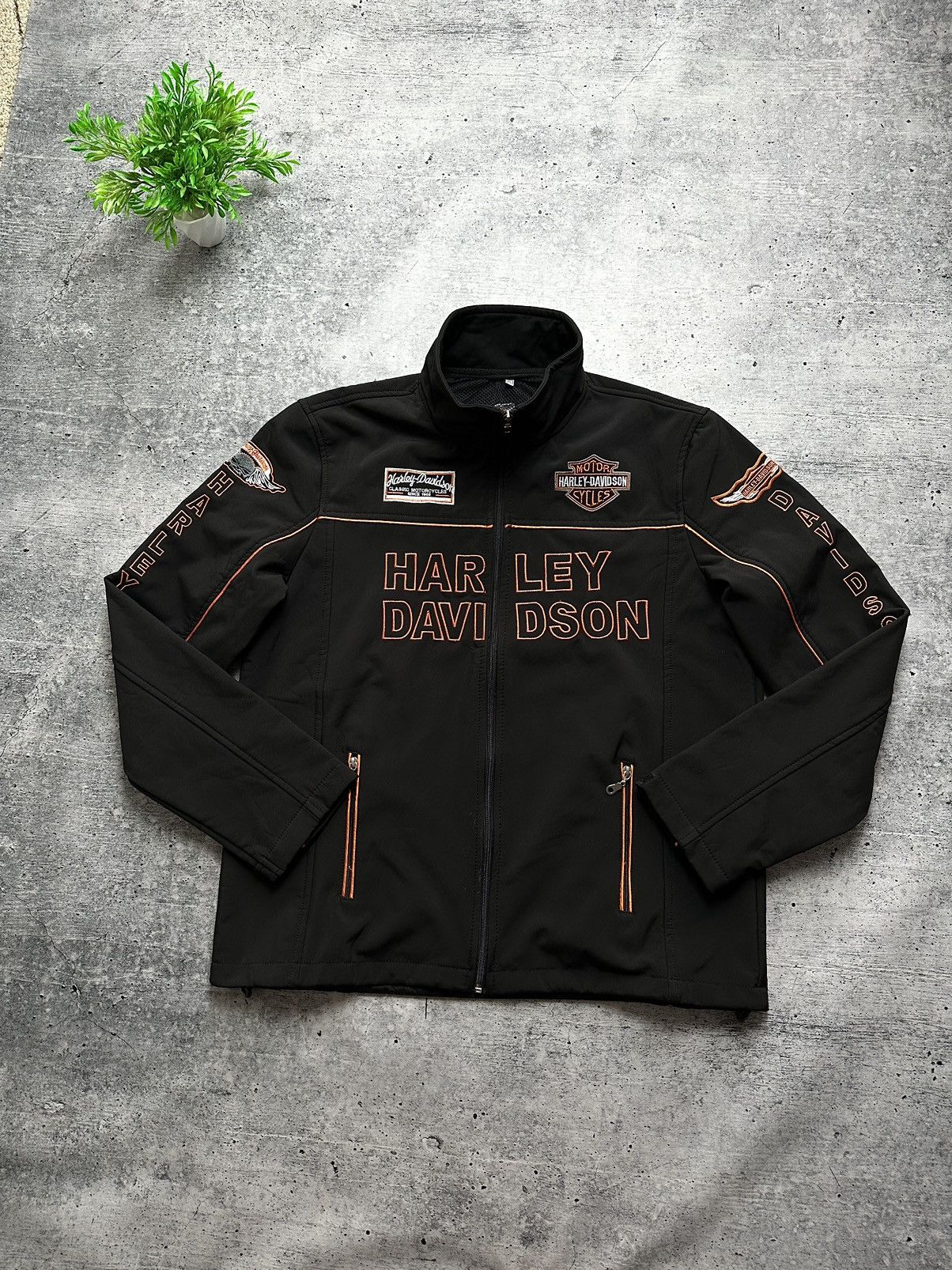 Harley Davidson Vintage Harley Davidson Motorcycle Softshell Jacket! Size US M / EU 48-50 / 2 - 1 Thumbnail