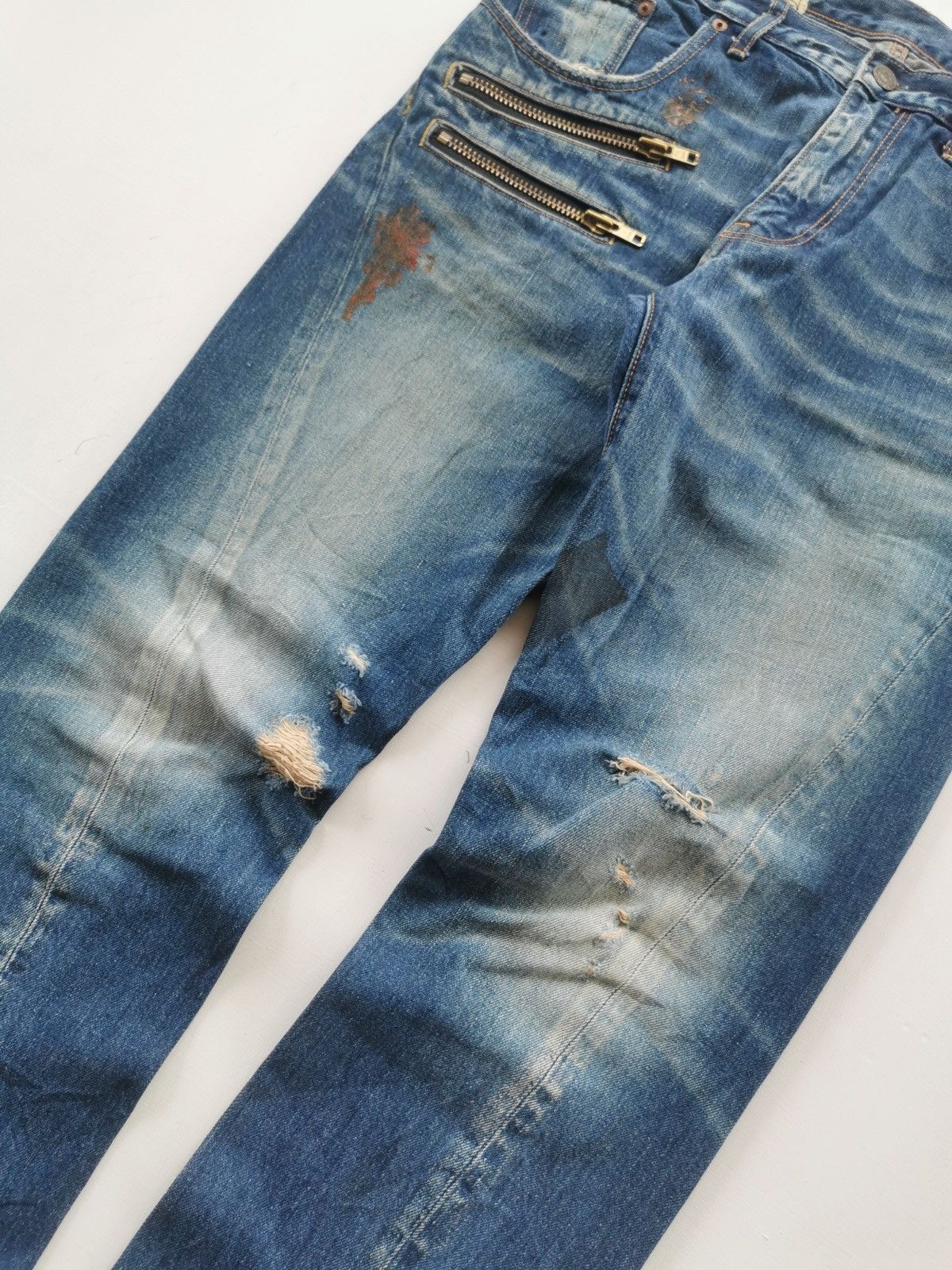 Japanese Brand RNA Alternativves Zipper Twist Leg Tapered Jeans Size US 32 / EU 48 - 4 Thumbnail