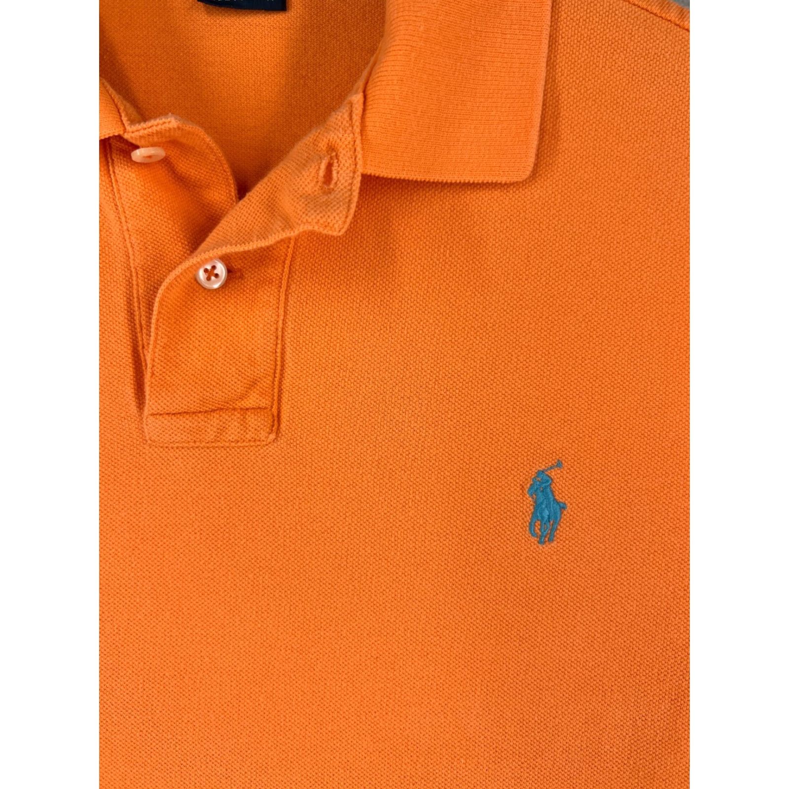 Ralph Lauren VINTAGE Ralph Lauren Polo Shirt Adult Large Orange 100% Cotton Knit Pony Mens Classic Polo Shirt Orange 1900s? Size US L / EU 52-54 / 3 - 6 Thumbnail