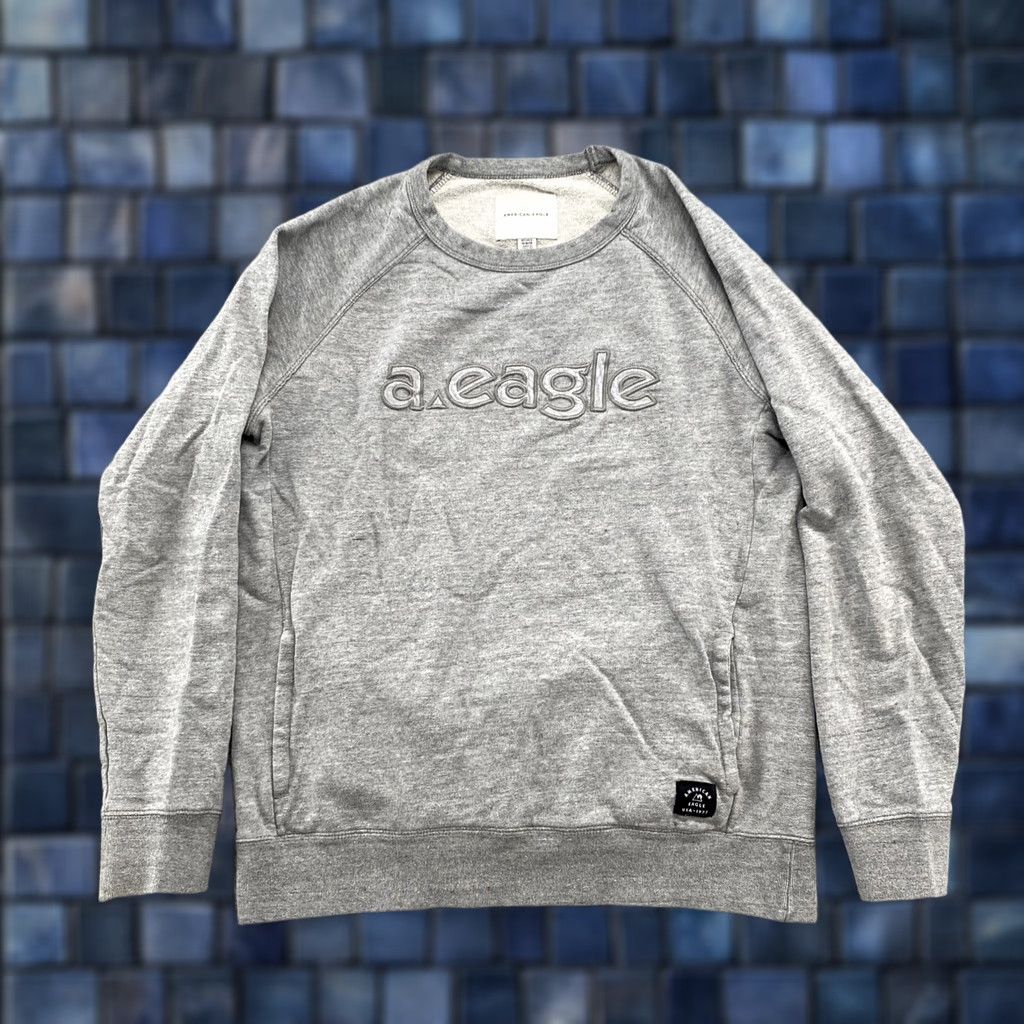 American Eagle Outfitters American Eagle Outfitters Sweatshirt Raglan Long Sleeve Embroidered Pullover Gray MT Men’s Size Big & Tall Cotton Blend Casual Shirt/ Sweater Size US M / EU 48-50 / 2 - 1 Thumbnail