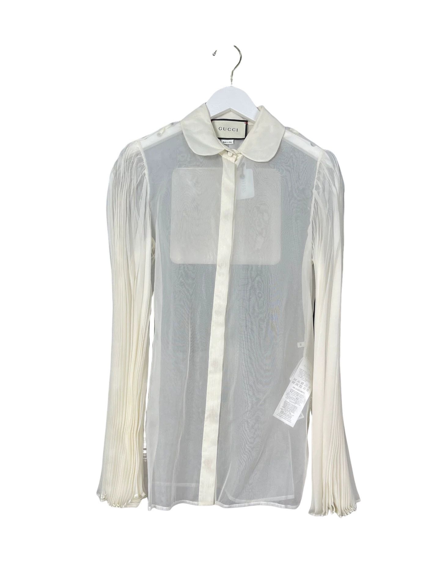 Gucci Gucci Sheer Silk Pleated Blouse Size 38 Size XS / US 0-2 / IT 36-38 - 1 Thumbnail