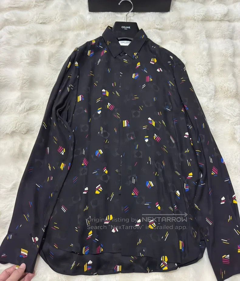 Saint Laurent Paris size 38 Mondrian Silk Shirt