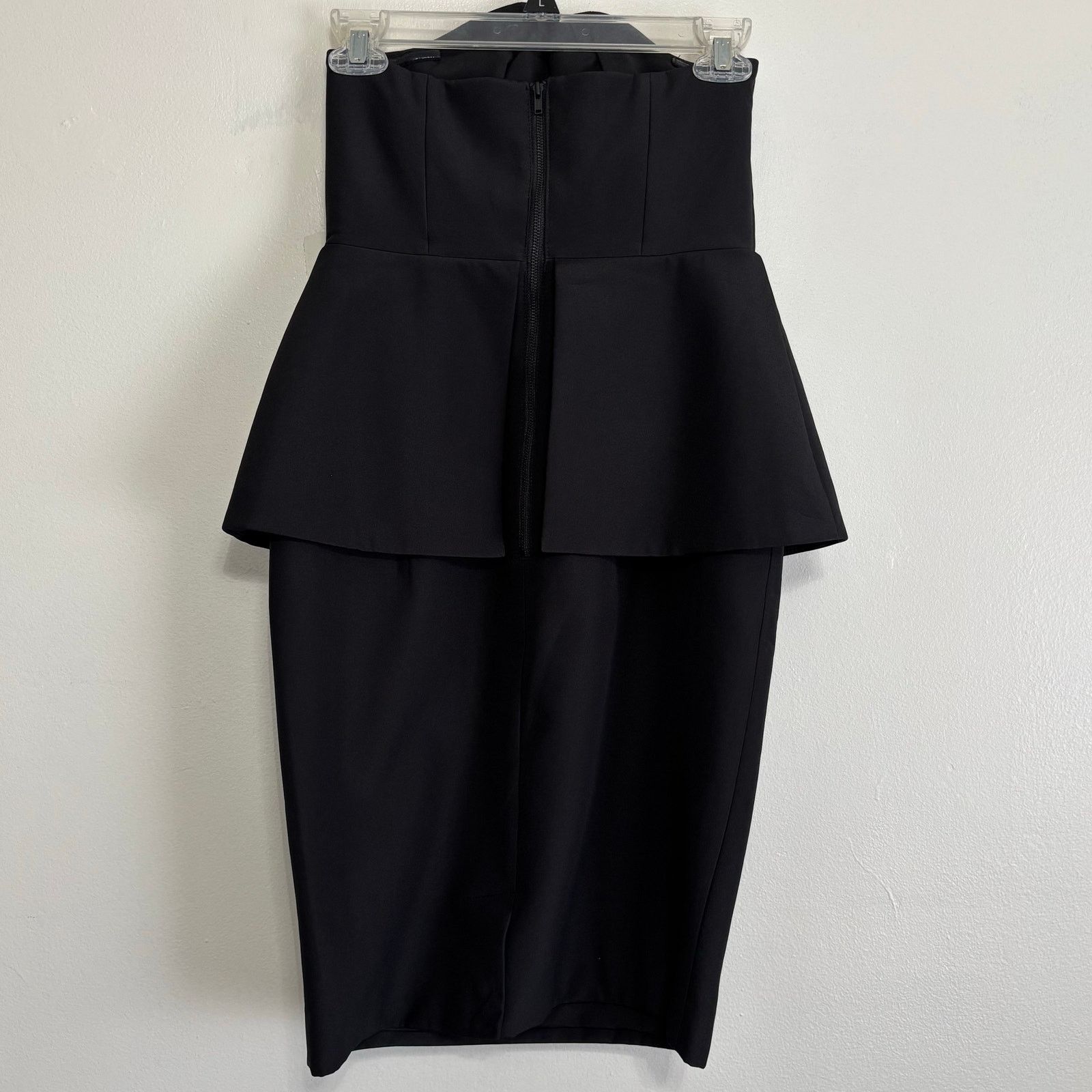 Other Finders Keepers Black Strapless Peplum Pencil Dress Size S Size S / US 4 / IT 40 - 2 Thumbnail