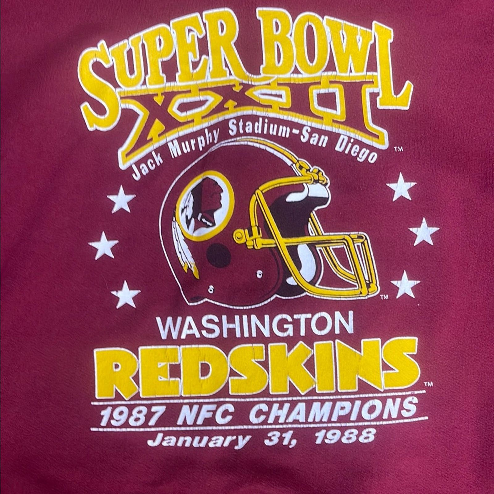 NFL 1988 Washington Redskins Super Bowl XXII NFC Champions XL Size US XL / EU 56 / 4 - 2 Thumbnail