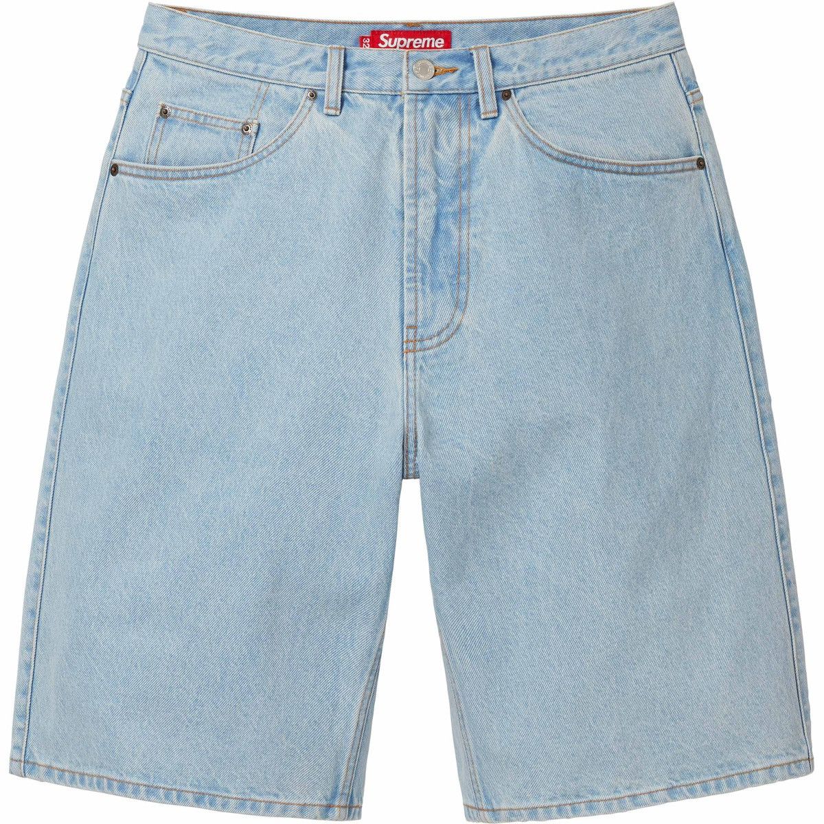 image of Supreme Baggy Denim Short Size 30 Jean Shorts Washed Indigo in Light Indigo, Men's