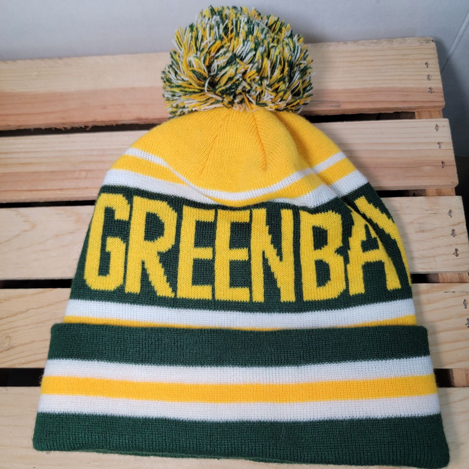Other Green Bay Packers Knit Beanie w/ Single Pom Pom - NWT Size ONE SIZE - 1 Thumbnail