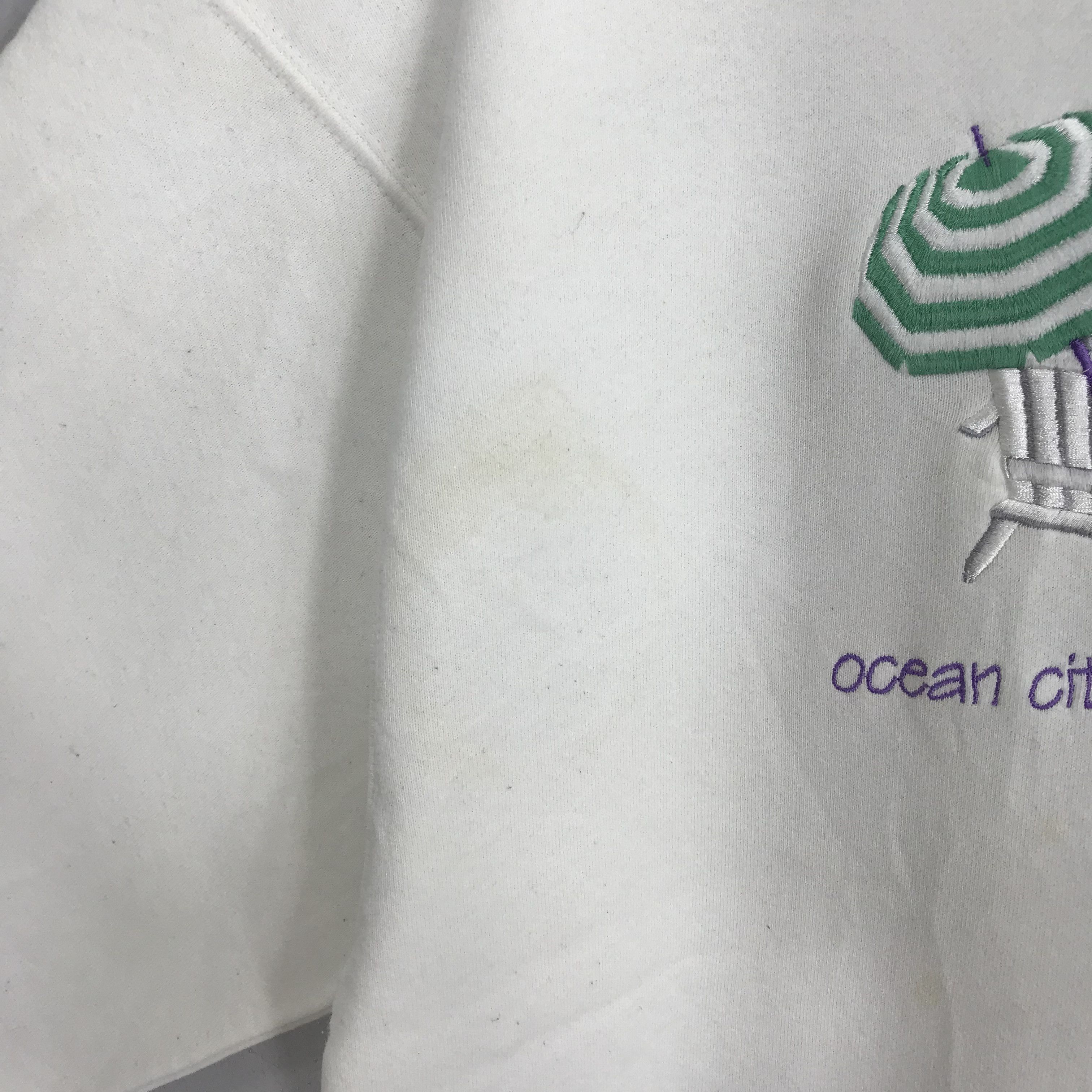 Ocean Pacific Vintage Ocean City White Sweatshirt Larg - 312 Size US L / EU 52-54 / 3 - 5 Thumbnail