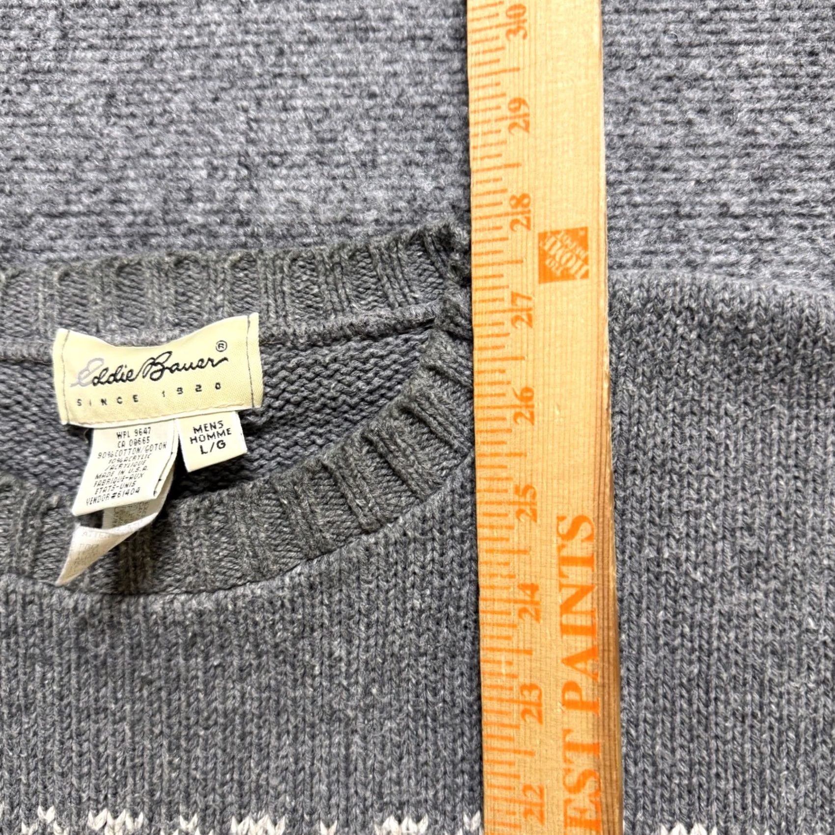 Eddie Bauer Eddie Bauer Knitted Pullover Sweater Mens Large Gray Cotton Blend Made In USA Size US L / EU 52-54 / 3 - 5 Thumbnail