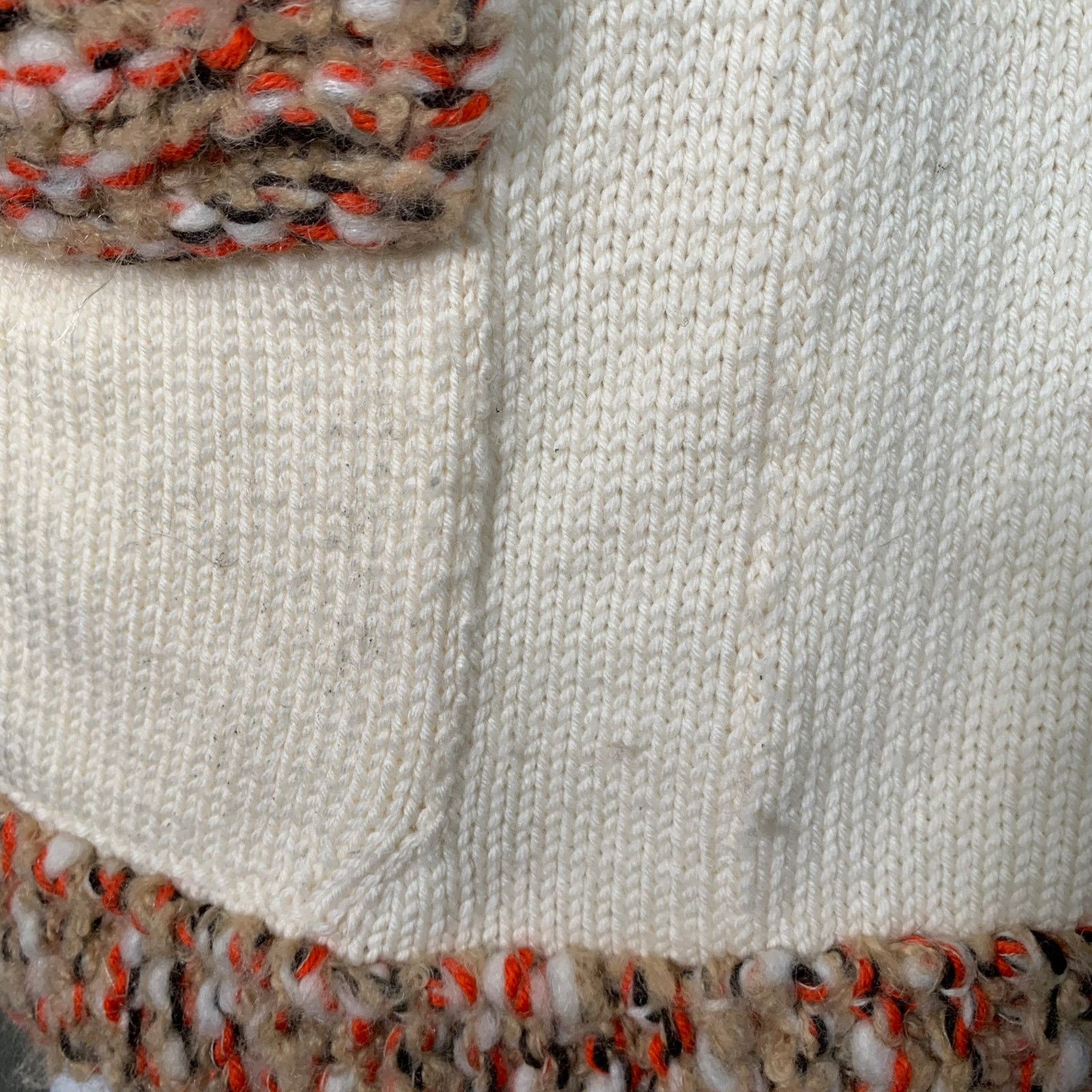 Dirk Van Saene DIRK VAN SAENE Size M Cream Orange Beige Wool Knit Cardigan Size M / US 6-8 / IT 42-44 - 6 Thumbnail