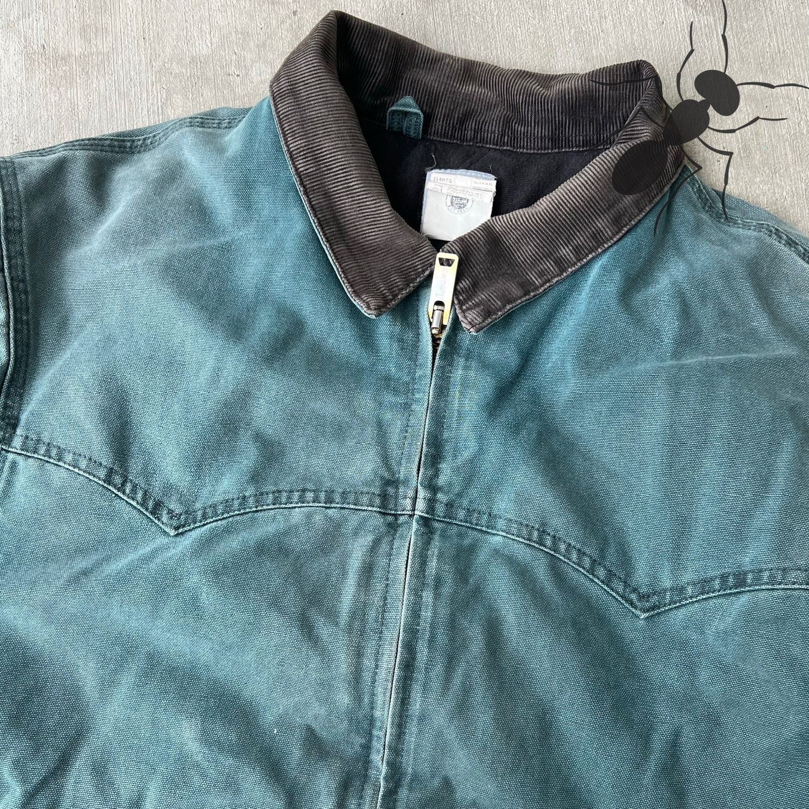 Carhartt × Vintage Carhartt J14 HTG green santa fe work wear jacket Size US XL / EU 56 / 4 - 2 Thumbnail