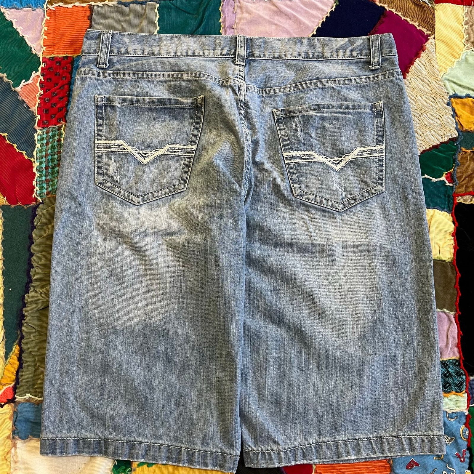 Route 66 Route 66 Embroidered Light Washed Baggy Jorts 38W Size US 36 / EU 52 - 2 Thumbnail