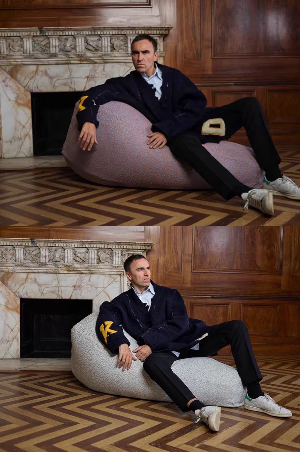 Raf Simons Raf Simons 16AW Destroyed Over-Knit Sweater Navy One Size Size US S / EU 44-46 / 1 - 2 Thumbnail