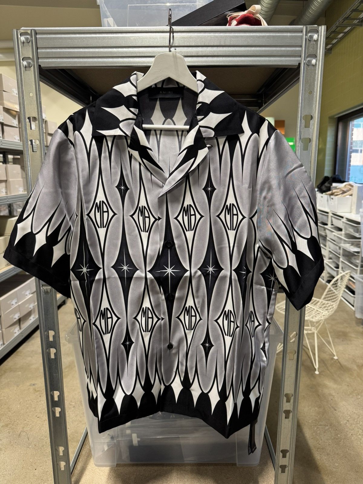 Amiri Amiri Argyle Bowling Silk Shirt NEW 1100$ Size US XL / EU 56 / 4 - 1 Thumbnail