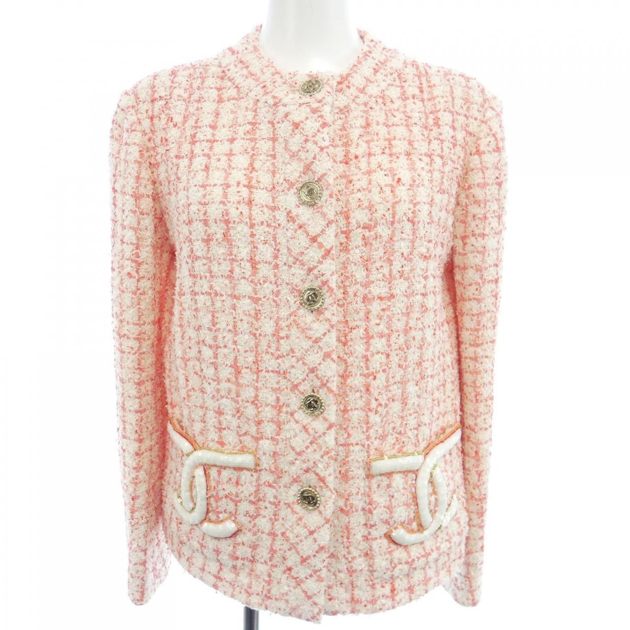 Chanel Chanel Chanel LOOK39 Collarless Jacket Textile Outerwear P76716V65900 DUTY FREE for USA Size ONE SIZE - 1 Thumbnail