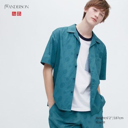 JW Anderson × Uniqlo JW Anderson X Uniqlo Printed Open Collar Short Sleeve Shirt Size US L / EU 52-54 / 3 - 1 Thumbnail