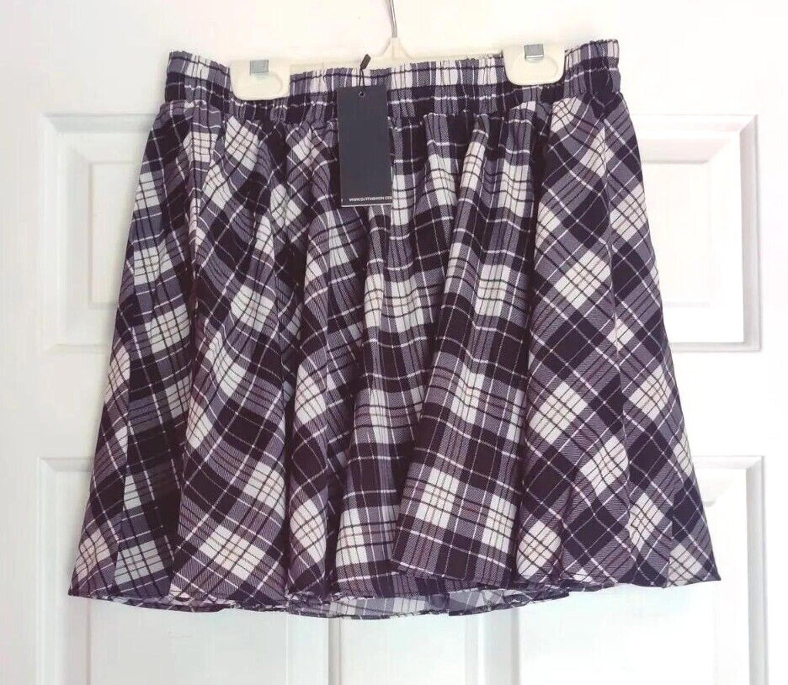 Other DJT Plaid Mini Skirt W/ Shorts Under Size Small S Womens Bla Size 28" / US 6 / IT 42 - 1 Thumbnail