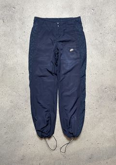 Vintage Nike Pants Baggy Blue White Stripe Swoosh Nylon Y2K 2000's Men's XL