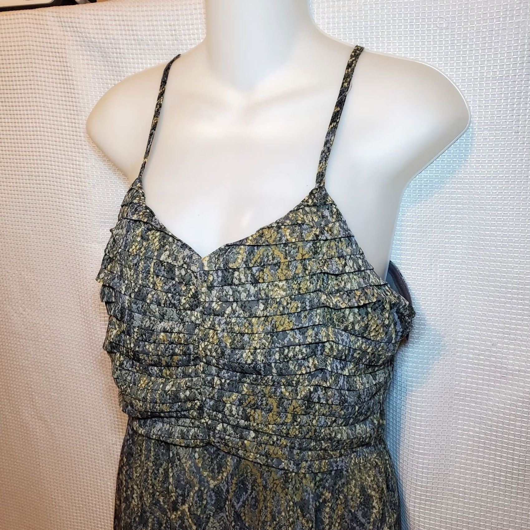 Anthropologie Anthropologie BTFL-life Bias Maxi Sleeveless Dress Sm Snake Print Micro Pleat Size S / US 4 / IT 40 - 3 Thumbnail