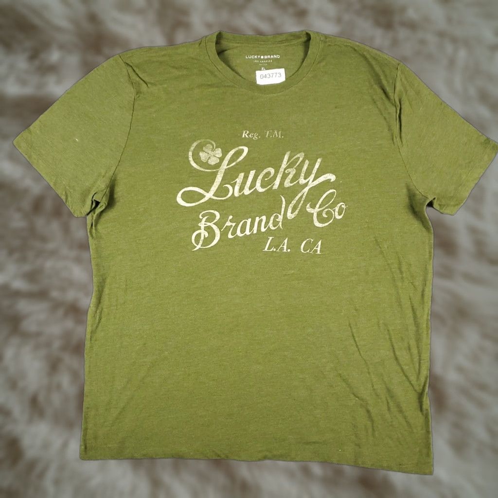 Lucky Brand Lucky Brand T Shirt Mens Size XL Green Casual Short Sleeve Adult Size US XL / EU 56 / 4 - 1 Thumbnail