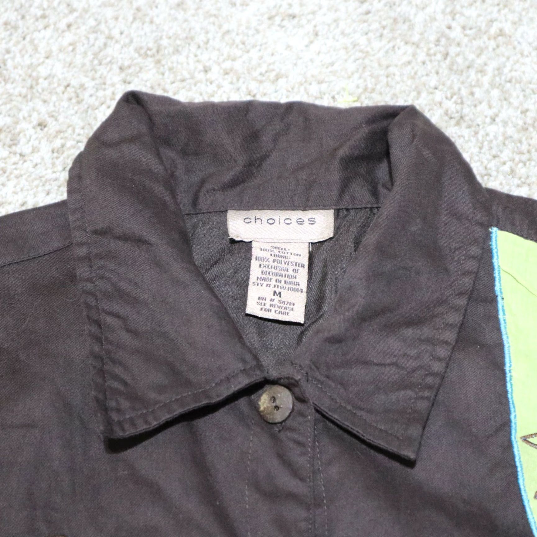 Vintage Choices Women's Brown Embroidered Sequins Button-Down Shirt M Brown Embroidered Shirt Women Long Sleeve Button-Up Browning Size M / US 6-8 / IT 42-44 - 3 Thumbnail
