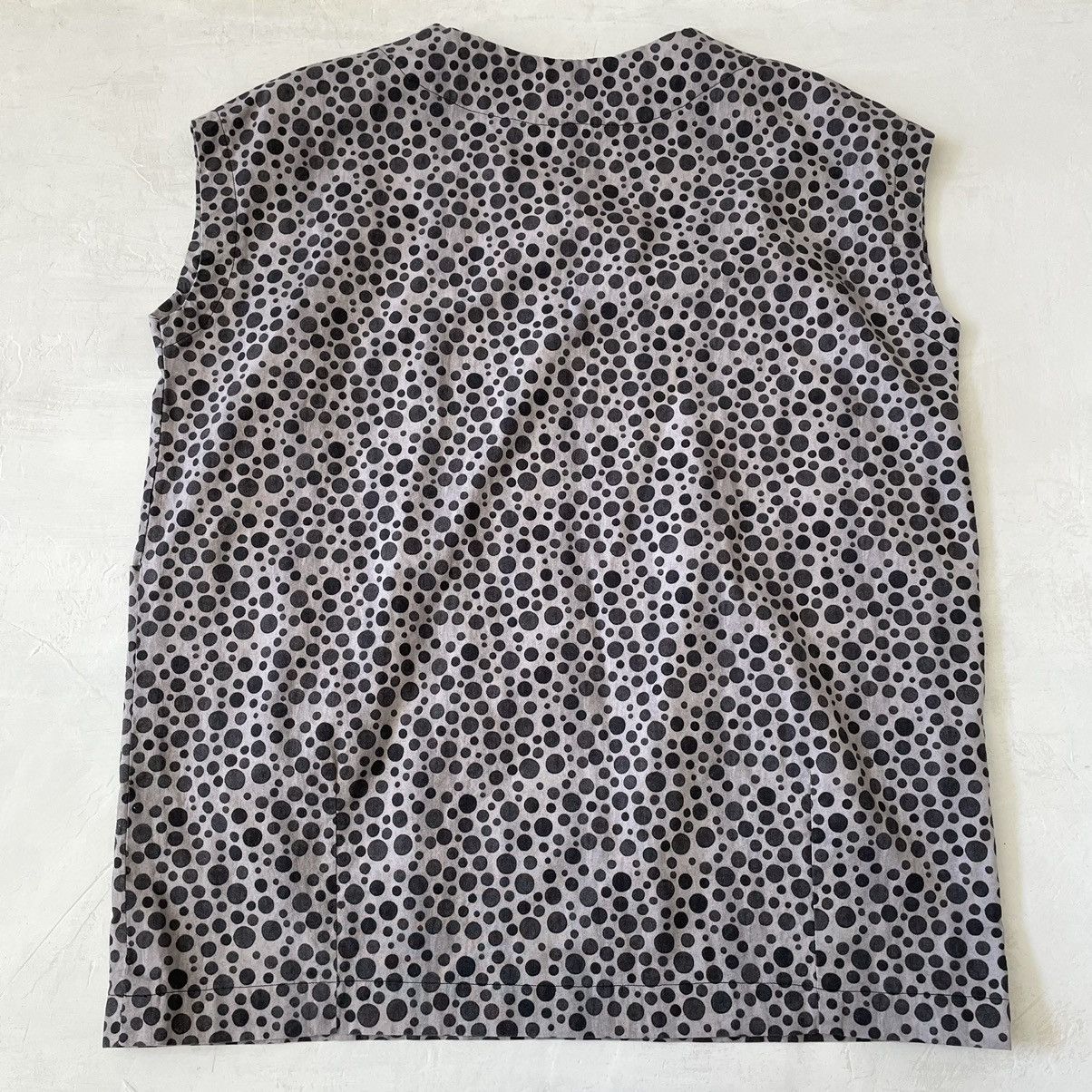 Japanese Brand Peplum by Yoshiki Hishinuma Black Gray Polkadot Top Blouse Size M / US 6-8 / IT 42-44 - 2 Thumbnail