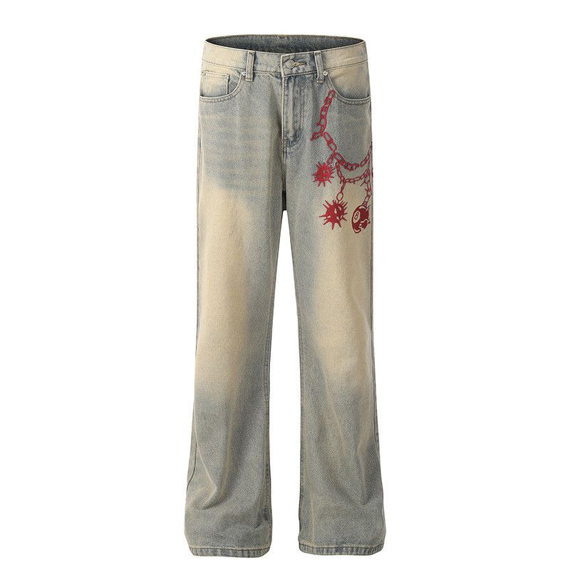 Vintage American retro washed distressed jeans for men Size US 34 / EU 50 - 1 Thumbnail
