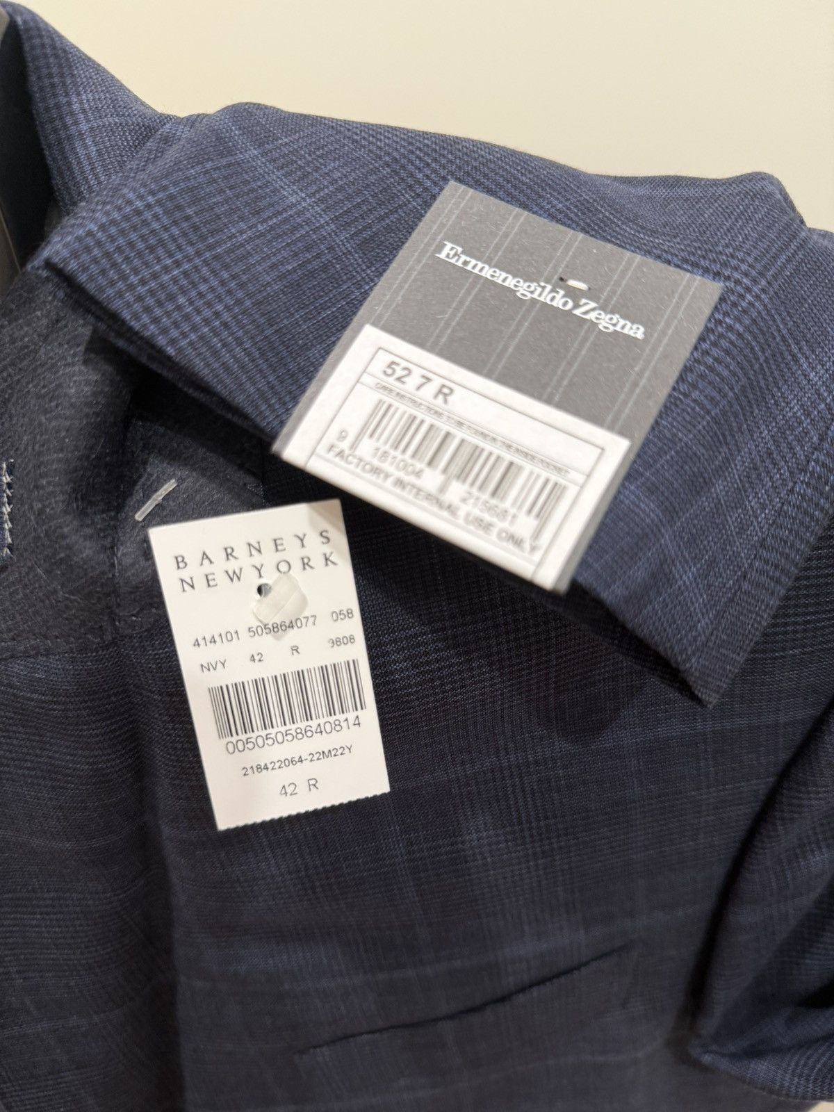 Ermenegildo Zegna Ermenegildo Zegna Navy Windowpane 2-Piece Suit 42R US/52R IT Size 42R - 3 Thumbnail