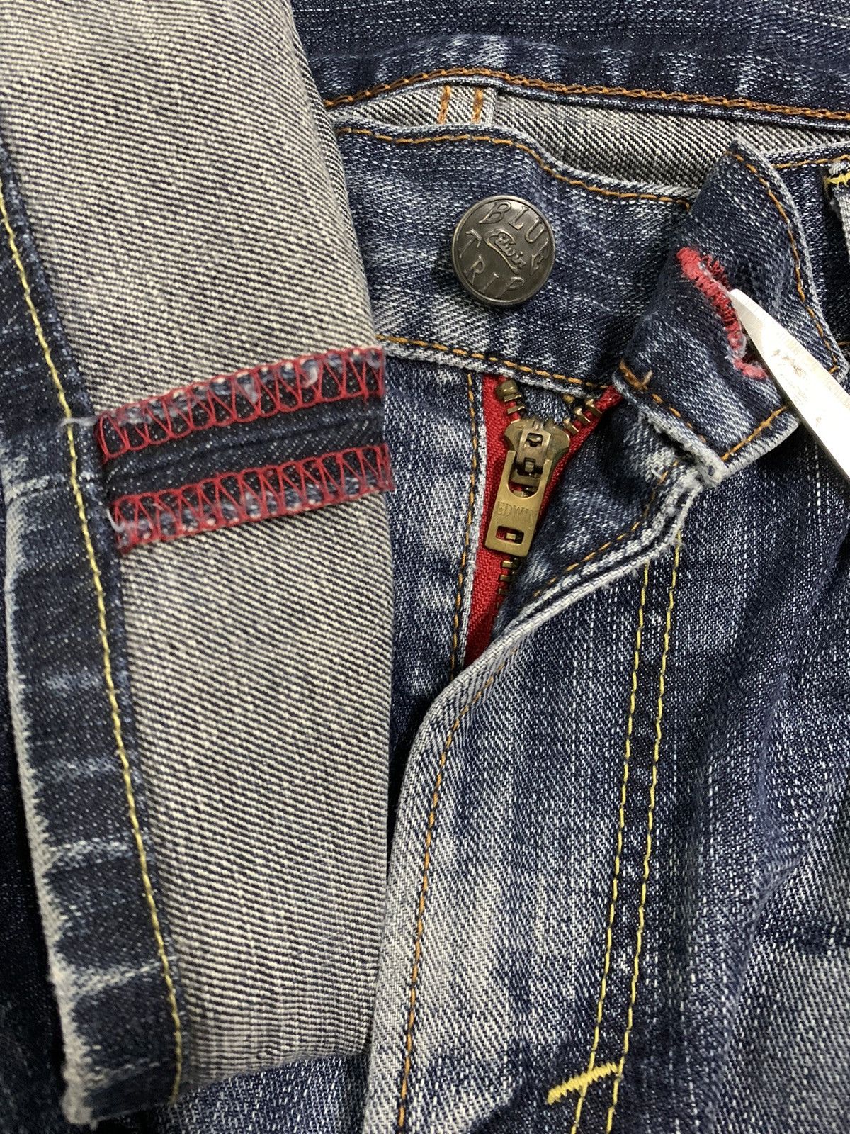 Edwin Vintage Edwin Blue Trip Relaxed Fit Distressed Grunge Jeans Size US 34 / EU 50 - 4 Thumbnail