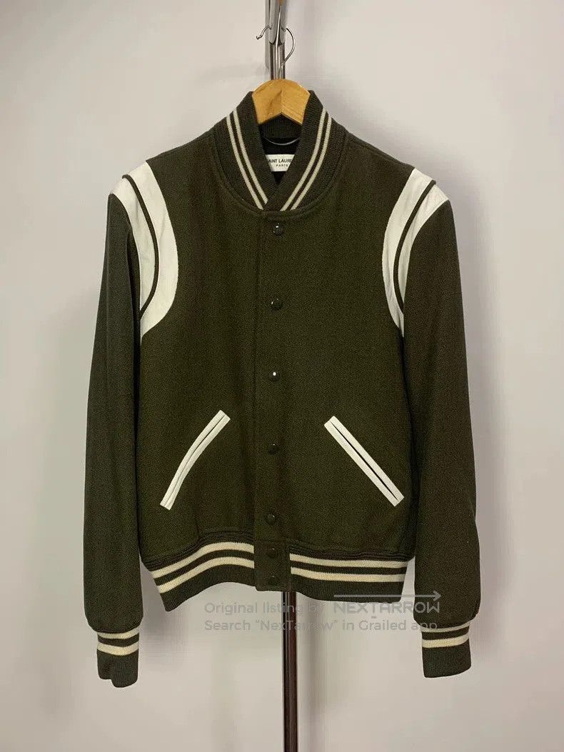 Saint Laurent Paris Saint Laurent Men's Green Varsity Jacket. Size US M / EU 48-50 / 2 - 1 Thumbnail