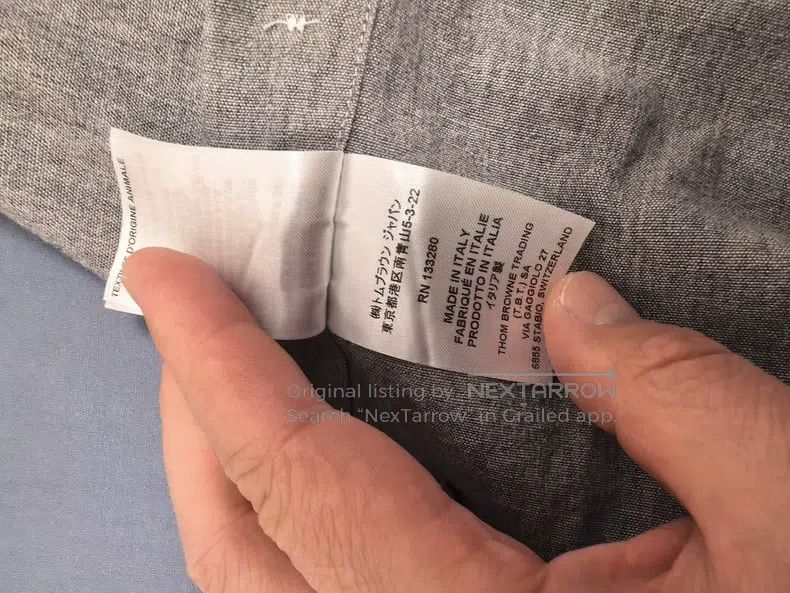 Thom Browne Thom Browne Grey Cotton Long-sleeve Shirt Size US L / EU 52-54 / 3 - 8 Thumbnail