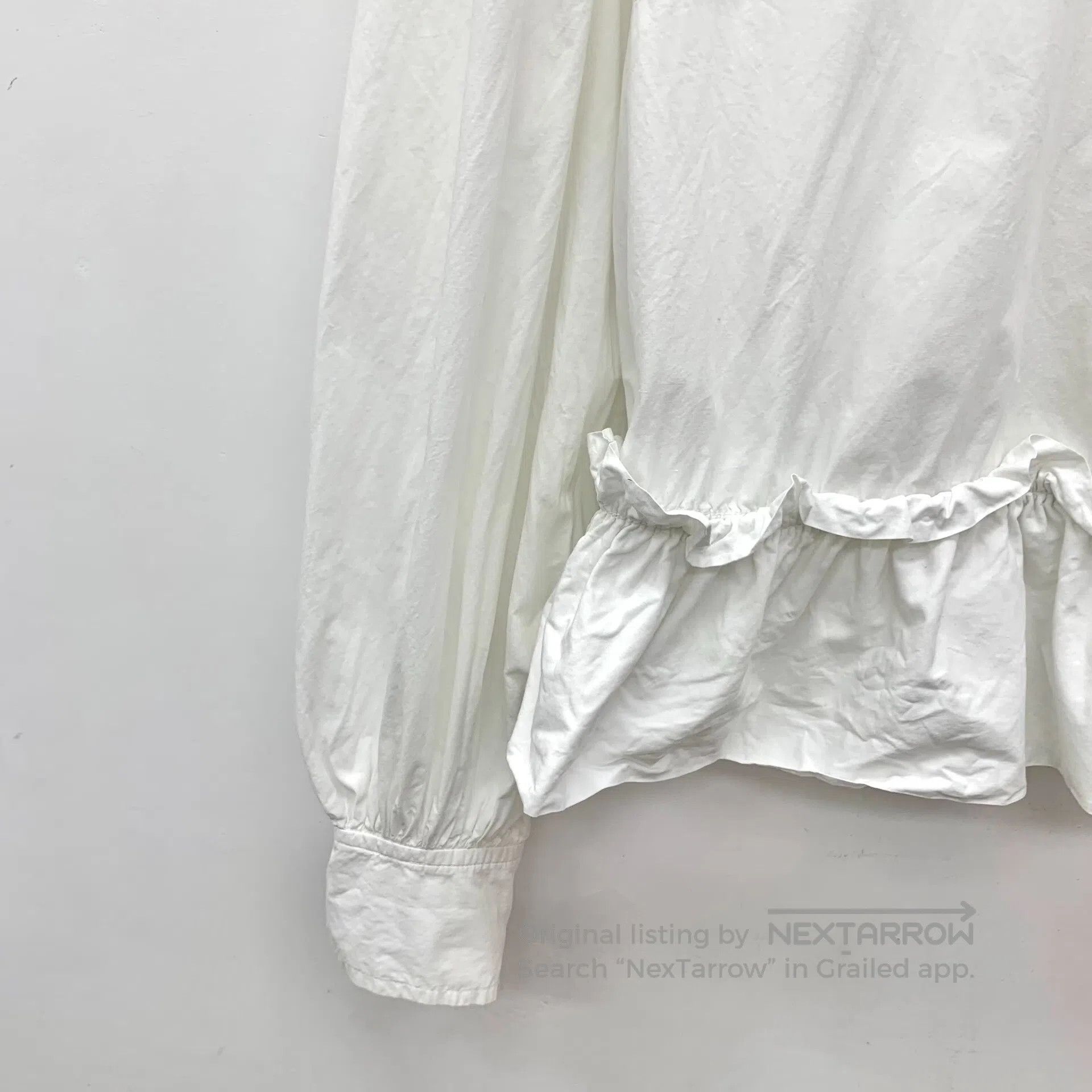 Ganni Ganni White lace design cotton long sleeve shirt| Size XS / US 0-2 / IT 36-38 - 4 Thumbnail