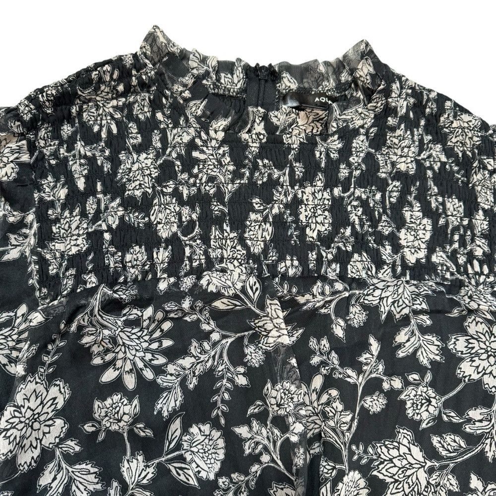 Other AQUA Floral Print Smocked Mini Dress Size L Size L / US 10 / IT 46 - 9 Thumbnail