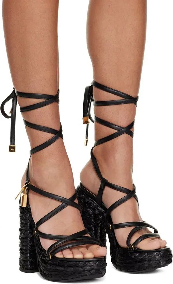 Tom Ford o1loc1c0924 W3233 Platform Sandals in Black Size US 7.5 / IT 37.5 - 4 Thumbnail